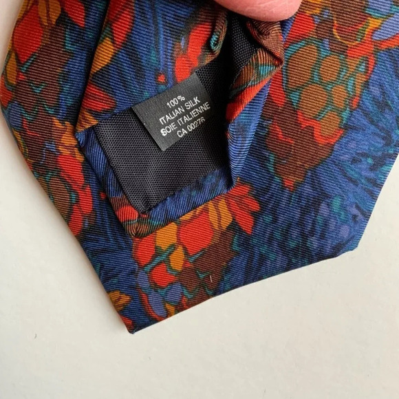 2/$30 YVES SAINT LAURENT Blue Abstract Italian Silk Tie - Picture 6 of 10